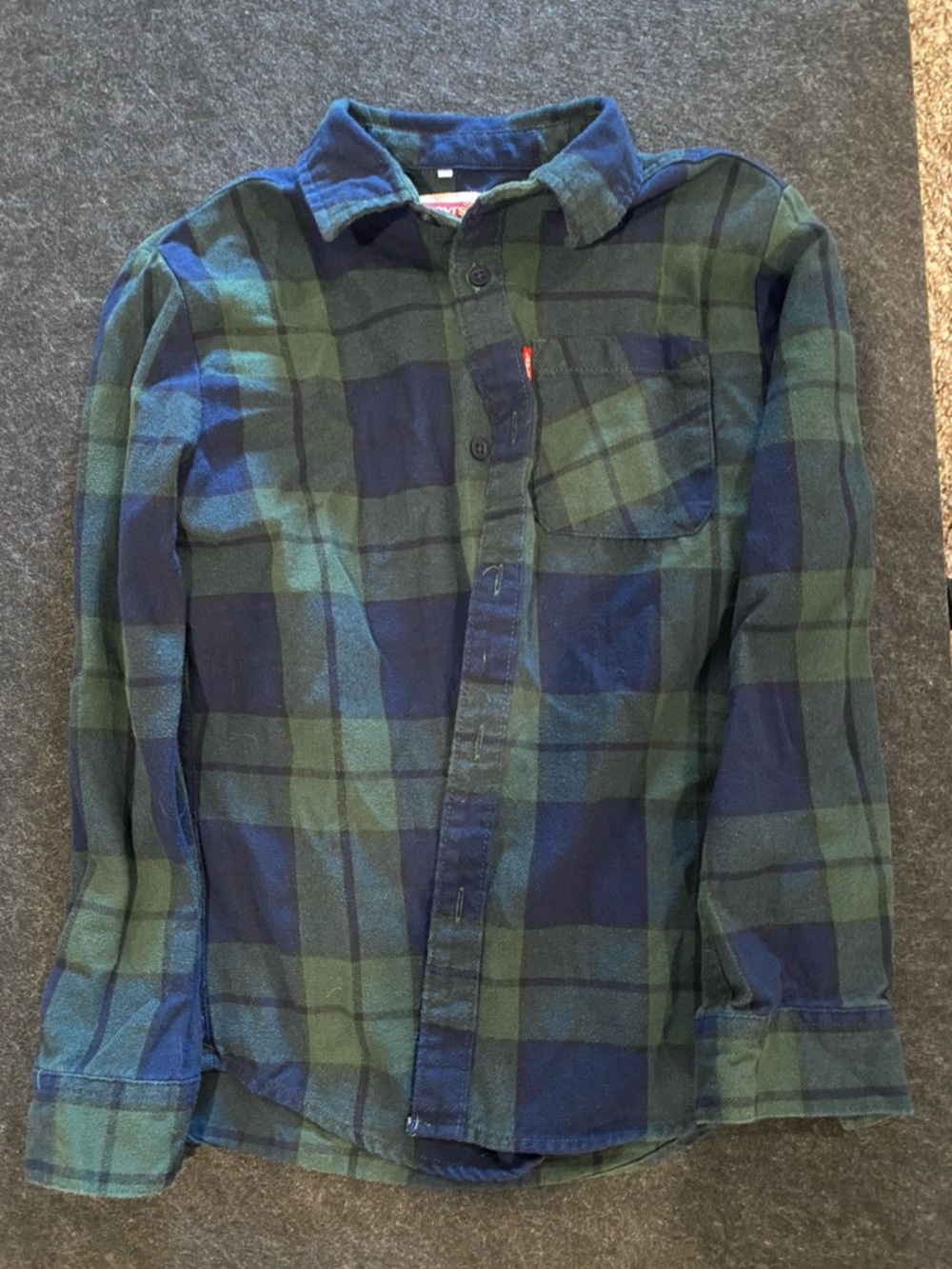 Levi's Green and Blue Plaid Button-Down Shirt